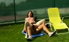 Tennis MILF fucks horny guys up the ass with her strap on