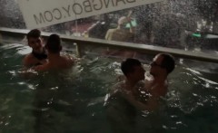 European party boys cocksucking at the pool