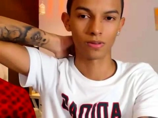 Skinny gay twinks fuck two sided dildo