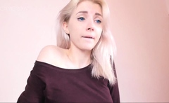 Blonde teen home alone masturbating