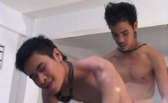 Slim Asian sucked and jizzed before sex