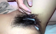 Amateur Asian MILF Lucky Masturbating Hairy Twat