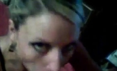 Sexy smoking Blonde giving BJ on homemade cam